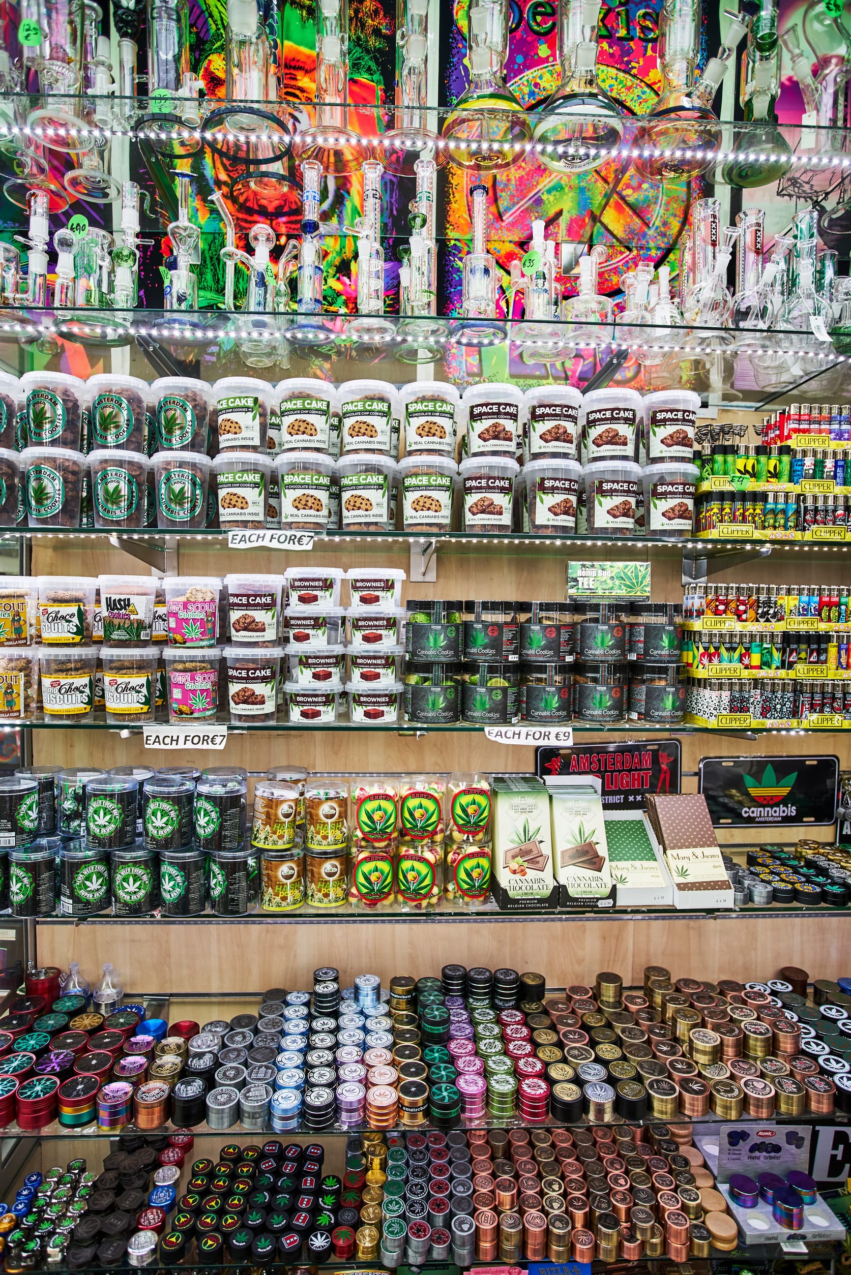 Inside Clout Vape and Smoke product shelves